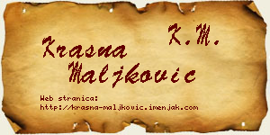 Krasna Maljković vizit kartica
